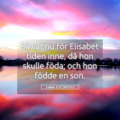 Picture 05 - Lukas 1:57 SV1917 - Så var nu för Elisabet tiden inne, då hon - Bible Verse Picture