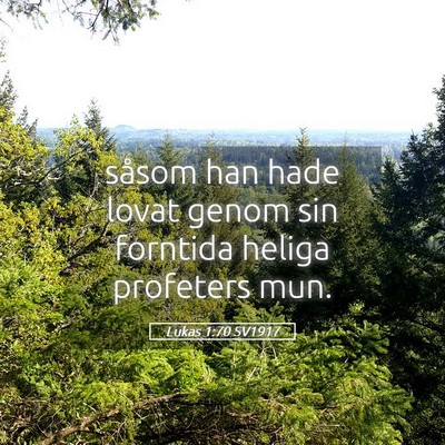 Picture 05 - Lukas 1:70 SV1917 - såsom han hade lovat genom sin forntida heliga - Bible Verse Picture