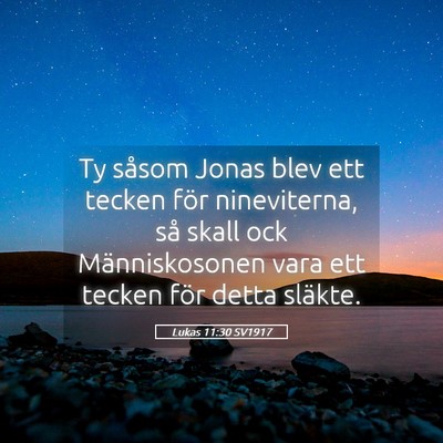 Picture 05 - Lukas 11:30 SV1917 - Ty såsom Jonas blev ett tecken för nineviterna, - Bible Verse Picture