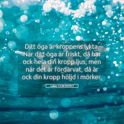 Picture 05 - Lukas 11:34 SV1917 - Ditt öga är kroppens lykta. När ditt öga är - Bible Verse Picture