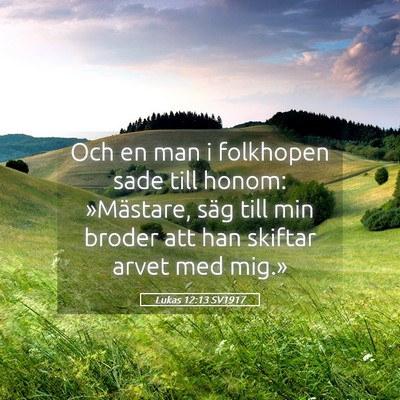 Picture 05 - Lukas 12:13 SV1917 - Och en man i folkhopen sade till honom: - Bible Verse Picture