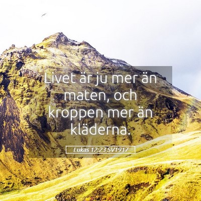 Picture 05 - Lukas 12:23 SV1917 - Livet är ju mer än maten, och kroppen mer än - Bible Verse Picture