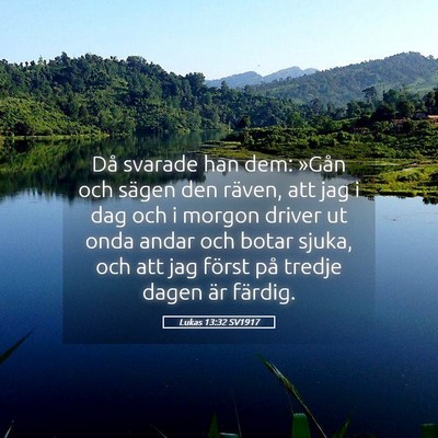 Picture 05 - Lukas 13:32 SV1917 - Då svarade han dem: »Gån och sägen den - Bible Verse Picture