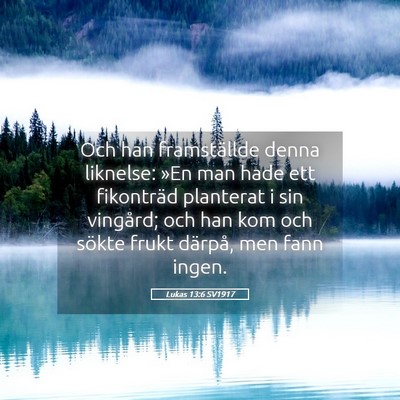Picture 05 - Lukas 13:6 SV1917 - Och han framställde denna liknelse: »En man - Bible Verse Picture