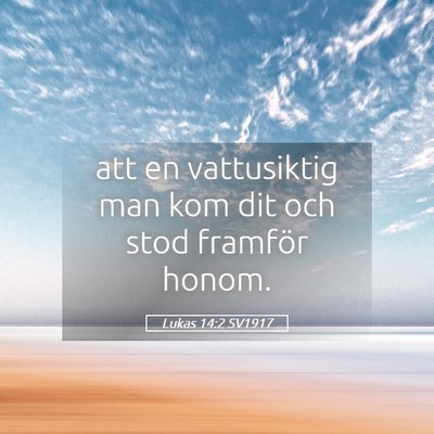 Picture 05 - Lukas 14:2 SV1917 - att en vattusiktig man kom dit och stod framför - Bible Verse Picture
