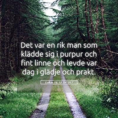 Picture 05 - Lukas 16:19 SV1917 - Det var en rik man som klädde sig i purpur och - Bible Verse Picture
