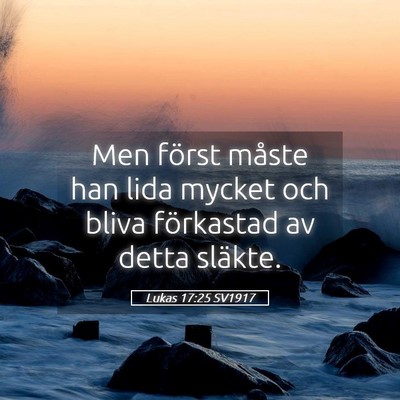 Picture 05 - Lukas 17:25 SV1917 - Men först måste han lida mycket och bliva - Bible Verse Picture