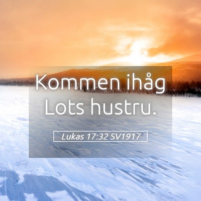 Picture 05 - Lukas 17:32 SV1917 - Kommen ihåg Lots - Bible Verse Picture
