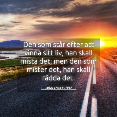 Picture 05 - Lukas 17:33 SV1917 - Den som står efter att vinna sitt liv, han skall - Bible Verse Picture