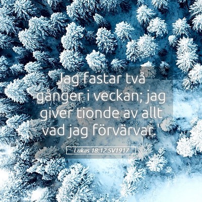 Picture 05 - Lukas 18:12 SV1917 - Jag fastar två gånger i veckan; jag giver - Bible Verse Picture