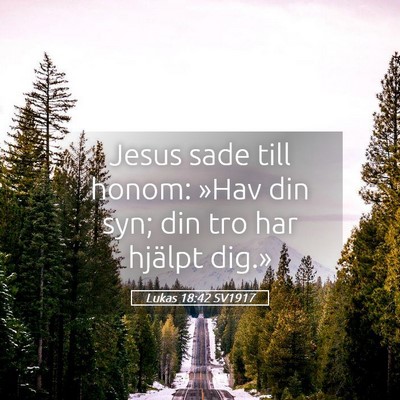 Picture 05 - Lukas 18:42 SV1917 - Jesus sade till honom: »Hav din syn; din tro har - Bible Verse Picture