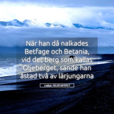Picture 05 - Lukas 19:29 SV1917 - När han då nalkades Betfage och Betania, vid - Bible Verse Picture