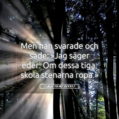 Picture 05 - Lukas 19:40 SV1917 - Men han svarade och sade: »Jag säger eder: Om - Bible Verse Picture