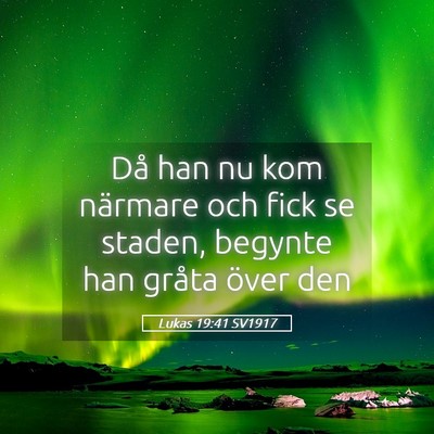 Picture 05 - Lukas 19:41 SV1917 - Då han nu kom närmare och fick se staden, - Bible Verse Picture