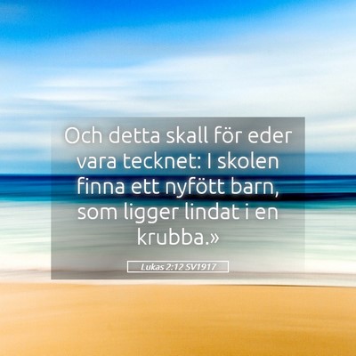 Picture 05 - Lukas 2:12 SV1917 - Och detta skall för eder vara tecknet: I skolen - Bible Verse Picture