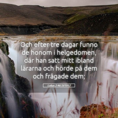 Picture 05 - Lukas 2:46 SV1917 - Och efter tre dagar funno de honom i helgedomen, - Bible Verse Picture
