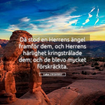 Picture 05 - Lukas 2:9 SV1917 - Då stod en Herrens ängel framför dem, och - Bible Verse Picture
