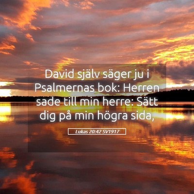 Picture 05 - Lukas 20:42 SV1917 - David själv säger ju i Psalmernas bok: Herren - Bible Verse Picture
