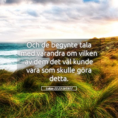 Picture 05 - Lukas 22:23 SV1917 - Och de begynte tala med varandra om vilken av dem - Bible Verse Picture