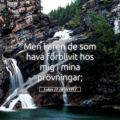 Picture 05 - Lukas 22:28 SV1917 - Men I ären de som hava förblivit hos mig i mina - Bible Verse Picture