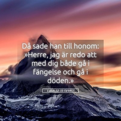 Picture 05 - Lukas 22:33 SV1917 - Då sade han till honom: »Herre, jag är redo - Bible Verse Picture