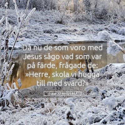 Picture 05 - Lukas 22:49 SV1917 - Då nu de som voro med Jesus sågo vad som var - Bible Verse Picture