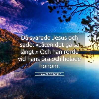 Picture 05 - Lukas 22:51 SV1917 - Då svarade Jesus och sade: »Låten det gå så - Bible Verse Picture