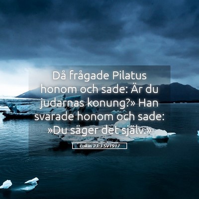 Picture 05 - Lukas 23:3 SV1917 - Då frågade Pilatus honom och sade: Är du - Bible Verse Picture