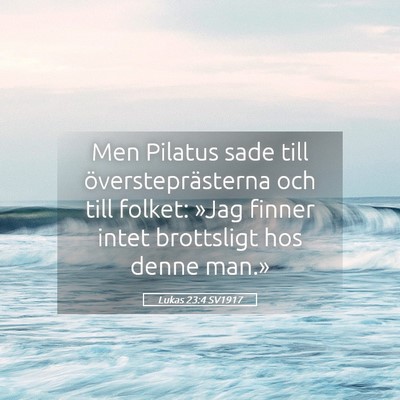 Picture 05 - Lukas 23:4 SV1917 - Men Pilatus sade till översteprästerna och till - Bible Verse Picture