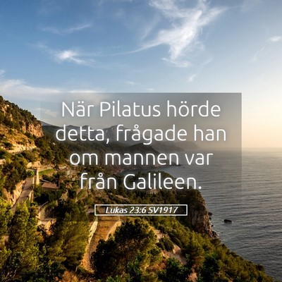Picture 05 - Lukas 23:6 SV1917 - När Pilatus hörde detta, frågade han om mannen - Bible Verse Picture