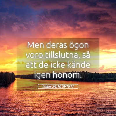 Picture 05 - Lukas 24:16 SV1917 - Men deras ögon voro tillslutna, så att de icke - Bible Verse Picture