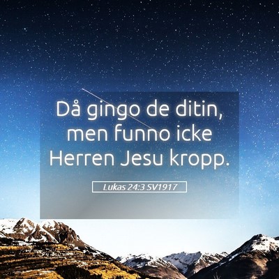 Picture 05 - Lukas 24:3 SV1917 - Då gingo de ditin, men funno icke Herren Jesu - Bible Verse Picture