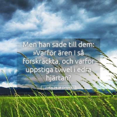 Picture 05 - Lukas 24:38 SV1917 - Men han sade till dem: »Varför ären I så - Bible Verse Picture