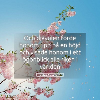 Picture 05 - Lukas 4:5 SV1917 - Och djävulen förde honom upp på en höjd och - Bible Verse Picture