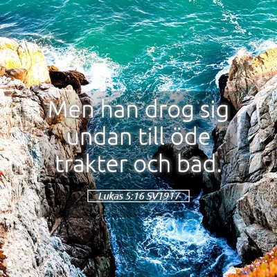 Picture 05 - Lukas 5:16 SV1917 - Men han drog sig undan till öde trakter och - Bible Verse Picture