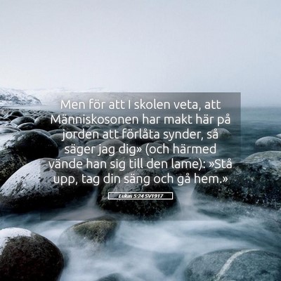 Picture 05 - Lukas 5:24 SV1917 - Men för att I skolen veta, att Människosonen - Bible Verse Picture