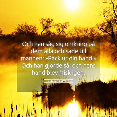 Picture 05 - Lukas 6:10 SV1917 - Och han såg sig omkring på dem alla och sade - Bible Verse Picture