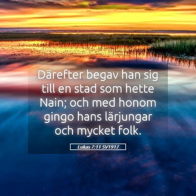 Picture 05 - Lukas 7:11 SV1917 - Därefter begav han sig till en stad som hette - Bible Verse Picture