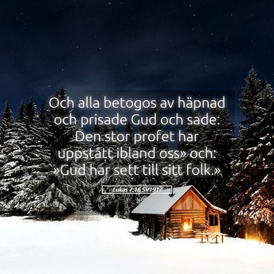Picture 05 - Lukas 7:16 SV1917 - Och alla betogos av häpnad och prisade Gud och - Bible Verse Picture
