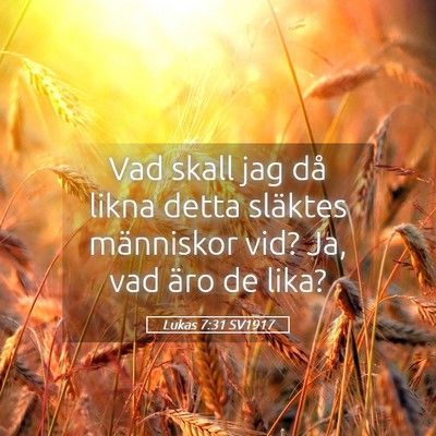 Picture 05 - Lukas 7:31 SV1917 - Vad skall jag då likna detta släktes människor - Bible Verse Picture