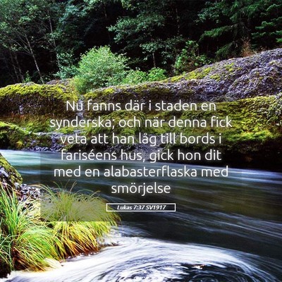 Picture 05 - Lukas 7:37 SV1917 - Nu fanns där i staden en synderska; och när - Bible Verse Picture
