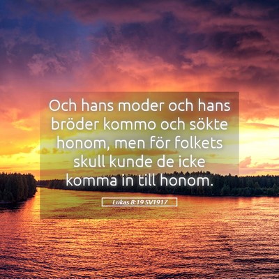 Picture 05 - Lukas 8:19 SV1917 - Och hans moder och hans bröder kommo och sökte - Bible Verse Picture