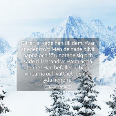 Picture 05 - Lukas 8:25 SV1917 - Därefter sade han till dem: »Var är eder - Bible Verse Picture