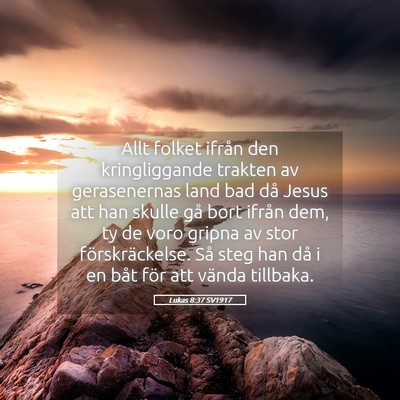 Picture 05 - Lukas 8:37 SV1917 - Allt folket ifrån den kringliggande trakten av - Bible Verse Picture