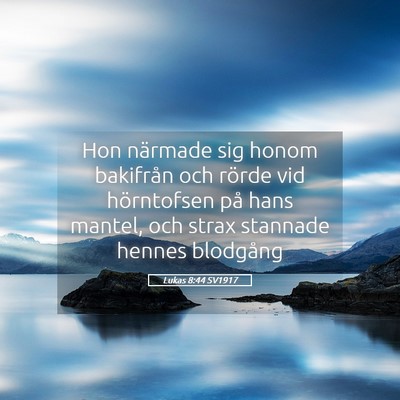Picture 05 - Lukas 8:44 SV1917 - Hon närmade sig honom bakifrån och rörde vid - Bible Verse Picture