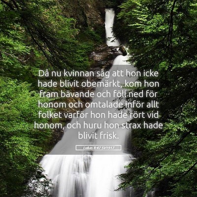 Picture 05 - Lukas 8:47 SV1917 - Då nu kvinnan såg att hon icke hade blivit - Bible Verse Picture