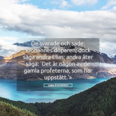 Picture 05 - Lukas 9:19 SV1917 - De svarade och sade: »Johannes döparen; dock - Bible Verse Picture