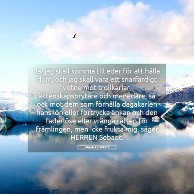 Picture 05 - Malaki 3:5 SV1917 - Ja, jag skall komma till eder för att hålla - Bible Verse Picture