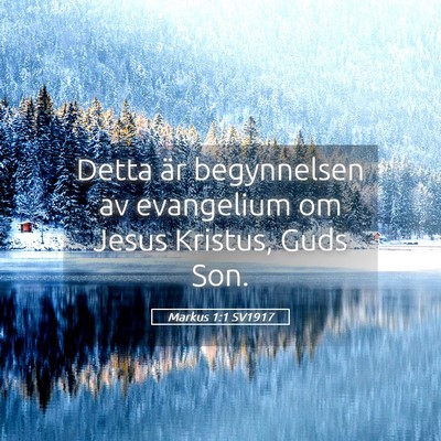 Picture 05 - Markus 1:1 SV1917 - Detta är begynnelsen av evangelium om Jesus - Bible Verse Picture