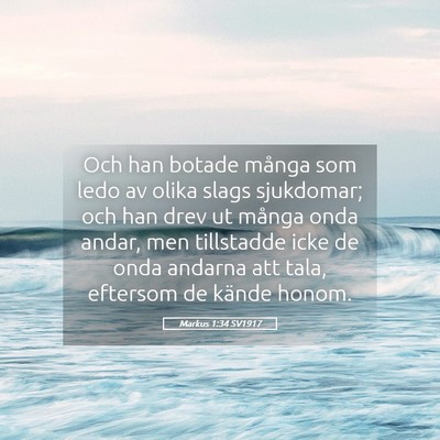 Picture 05 - Markus 1:34 SV1917 - Och han botade många som ledo av olika slags - Bible Verse Picture